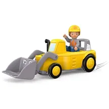 Sieper GmbH SIKU 0146 - Toddys Luke Loady, Spielzeugauto mit Rückziehmotor und Spielfigur, gelb/grau