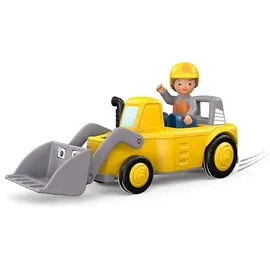 Sieper GmbH SIKU 0146 - Toddys Luke Loady, Spielzeugauto mit Rückziehmotor und Spielfigur, gelb/grau