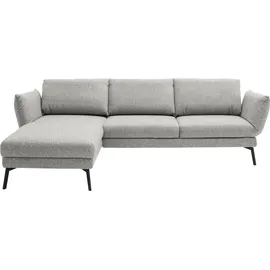 Schöner Wohnen SCHÖNER WOHNEN-Kollektion Ecksofa Spin, Multifunktionssofa, bequem und hochwertig verarbeitet, L-Form, Drehsitz-Funktion, USB-Anschluss, Armlehnfunktion, Rückenverstellung silberfarben