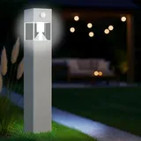 Melitec Solar Gartenleuchte SO32 eckig mit Bewegungsmelder, Edelstahl matt gebürstet : Eckig : Edelstahl matt Form: Eckig Oberfläche: Edelstahl matt