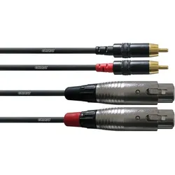 Cordial Kabel XLR Female auf Cinch, 1,5m, Kabel, Paar
