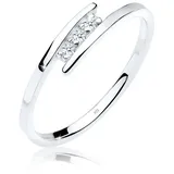 Elli DIAMONDS Verlobungsring Diamant Weiß Brillantschliff (0.045ct) 925 Sterling Silber silberfarben|weiß 58 mm