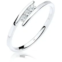 Elli DIAMONDS Verlobungsring Diamant Weiß Brillantschliff (0.045ct) 925 Sterling Silber silberfarben|weiß 58 mm