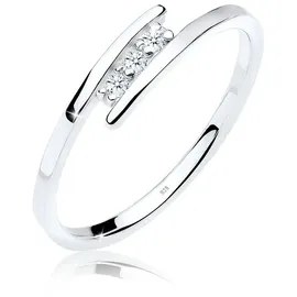 Elli DIAMONDS Verlobungsring Diamant Weiß Brillantschliff (0.045ct) 925 Sterling Silber silberfarben|weiß 58 mm