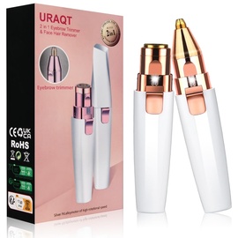 URAQT Gesichtshaarentferner für frauen, 2 in 1 USB Elektrischer Augenbrauen Rasier, Schmerzfrei