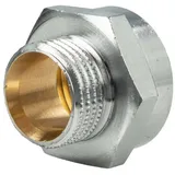 tecuro Reduzierverlängerung Außengewinde G 1/2 Zoll x Innengewinde Rp 3/4 Zoll, Messing Verchromt - tecuro