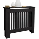 ECD Germany Heizkörperverkleidung Landhausstil 78x19x82 cm Schwarz