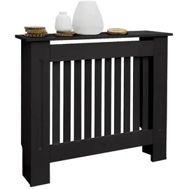 ECD Germany Heizkörperverkleidung Landhausstil 78x19x82 cm Schwarz