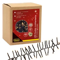 IDENA LED Cluster Lichterkette warmweiß 14,5m 480er Außen