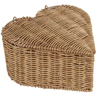 ib laursen Dekokiste Ib Laursen - Schachtel Herz mit 4 Fächer Herzform Rattan Kästchen