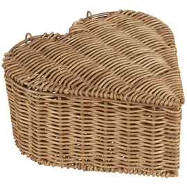 ib laursen Dekokiste Ib Laursen - Schachtel Herz mit 4 Fächer Herzform Rattan Kästchen