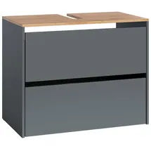 Vicco Waschbeckenunterschrank Viktor 2 Schubladen 80,2 x 65 x 45,5 cm Anthrazit/Goldkraft Eiche