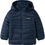 NAME IT Wattierte Kapuzenjacke mit Fronttaschen Größe: - Dunkelblau