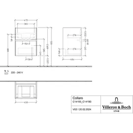 Villeroy & Boch Collaro Waschtischunterschrank C14100AB 47,2x61x40,4cm, Waschbecken mittig, Black Oak