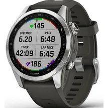 Garmin fenix 7S Standard silber mit graphitfarbenem Armband