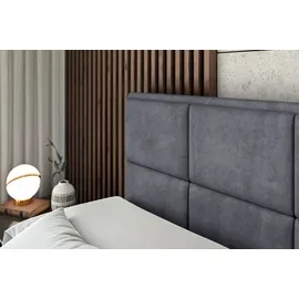 altdecor BOXBETT mit Matratze H3 und Lattenrost, - NOVA - 160x200 Dunkelgrau