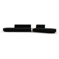 Micadoni Sofa Miley, modular 5-Sitzer ohne Armlehnen schwarz