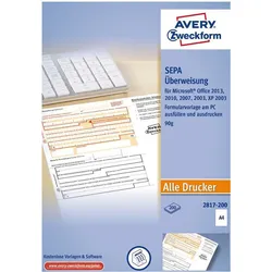 Avery Zweckform Papier - entfernbarer Klebstoff - mikro-perforiert - weiß - A4 (