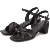 LASCANA Sandalette LASCANA Gr. 39, schwarz Damen Schuhe Sandale, Sommerschuh mit kleinem Blockabsatz,leichte Karree Form VEGAN