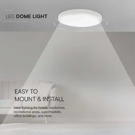 V-Tac Deckenlampe 1x LED 24,0 W rund Kunststoff weiß IP44 D 29,5 cm