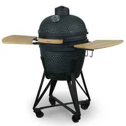 KAMADO YOKO21 H.Koenig Japanischer Holzkohle-Keramikgrill 55 cm, bis 450 °C, gleichmäßige Wärmeverteilung, 5-7 Personen, schwarz