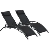 Habitat et Jardin Sonnenliege 184 x 82 x 57 cm Schwarz