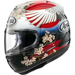 Arai RX-7V Evo Tsubasa Helm, schwarz-weiss-rot-grün, Größe M für Männer