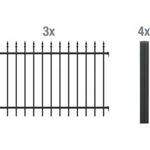 GAH Alberts Zaun-Set 6 m x 120 cm Schwarz