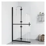 vidaXL Faltbare begehbare Duschwand Halbmattiertes ESG-Glas 80x190 cm