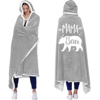 WJMSDK Geschenke für Mama, Mama Bear Sherpa Fleece Decke mit ärmeln, Geburtstagsgeschenk für Mama von Tochter und Sohn, Muttertagsgeschenke für Mama, Beste Mama Geschenk, Geschenke zum Muttertag