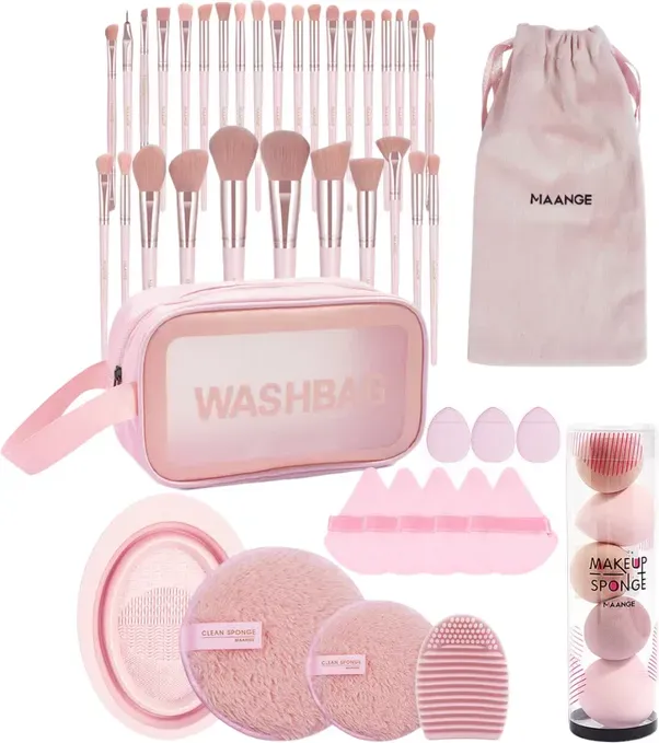 MAANGE 49-teiliges Make-up Pinsel Set, Multifunktionales Make-up-Werkzeugset mit Grundierungspinsel