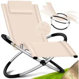 Kesser KESSER® Relaxliege Liegestuhl Gartenliege Gartenstuhl Klappstuhl faltbar Schwungliege Schaukelsessel ergonomische Relaxsessel wetterfest 180 kg Belastung 174 x 78 x 89 cm
