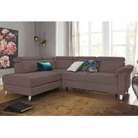 Ecksofa SIT & MORE "Arngast L-Form", braun (nougat), B:245cm H:84cm T:194cm, Sofas, inklusive Kopfteilverstellung und Federkern