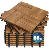 Holzfliese Akazie Mosaik 66er-Set 30x30cm