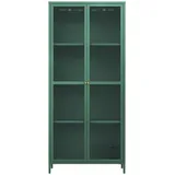 [en.casa] Vitrine Säkylä 180 x 80 x 35 cm Tannengrün