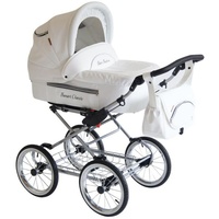 Tanario Retro Kinderwagen: Klassisches Design & Moderne Funktionen Pure Snow SCL-1 3in1 mit Babyschale