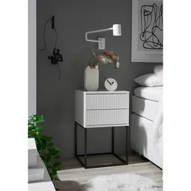 Möbel Boss Nachttisch Marle 40 x 65 x 38,5 cm Schwarz/Weiß