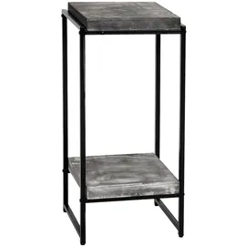 Mendler Blumentisch HWC-K71, Blumenregal Beistelltisch Pflanzregal, MVG-zertifiziert MDF Metall ~ dunkelgrau, 82cm