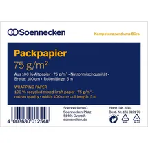 SOENNECKEN Kraftpapier Soennecken Packpapier 3561 100cmx5m Altpapier natronbraun