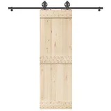 vidaXL Schiebetürbeschlag-Set 200 cm Stahl Schwarz