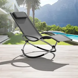 Tectake Sonnenliege 150 x 73 x 75 cm Grau