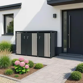 MCW 3er-Mülltonnenverkleidung O67 200 x 122 x 84 cm anthrazit