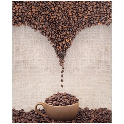 Wallario Möbelfolie Tasse mit Kaffeebohnen – Kaffeedesign braun|rot 65 cm x 80 cm
