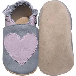 Krabbelschuhe Herz rosa 16/17 (0 - 6 Monate) Krabbelsohle