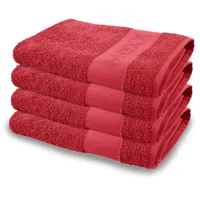 BestLivings Duschtuch Rot 70 x 140 cm 4 Stück
