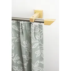 Gardinenschiene GARESA "Cubus, Quadros Innenlauf", beige (natur, chromfarben), L:160cm, Gardinenstangen, Innenlauf-Vorhanggarnitur, verlängerbar, Holz-Aluminium
