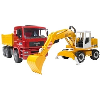 Bruder 02751 - MAN TGA Kipplastwagen mit Liebherr Schaufelbagger 1:16