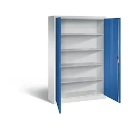 C+P Werkstattschrank | HxBxT 195x120x40cm | Lichtgrau/Enzianblau von PROREGAL
