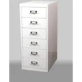 Szagato Schubladenschrank/Schubladen-Container HxBxT: 66x28x40cm mit 6 Schubladen aus Metall, weiß Marke (Büroschrank, Werkzeugschrank, Werkstattschrank, Aufbewahrungsschrank, Schubladen-Box)