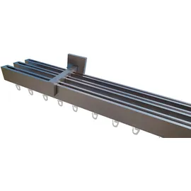 INDEKO Gardinenstange INDEKO "Bern", silber (satin, silberfarben), L:270cm, Aluminium, Gardinenstangen, Innenlauf Komplett-Set inkl. Gleitern und Montagematerial